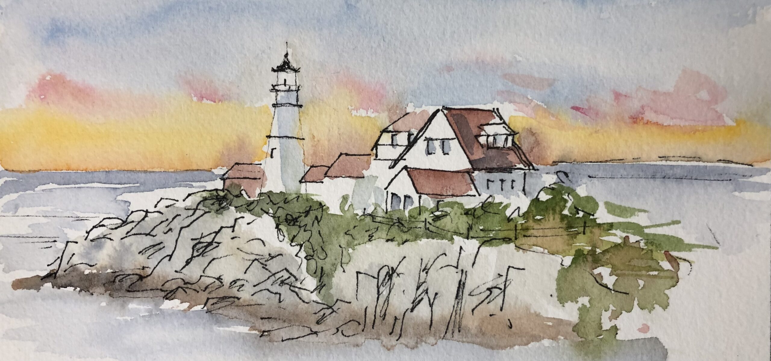Lu Moulton  |  Fast Lighthouse 1 |  Watercolor